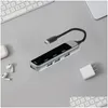 USB Hubs Computer Hub Adaptateur de dongle portable 4 ports Extension C Acositez les accessoires de livraison de la station d'accueil.