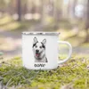 Spersonalizowany kubek emalia niestandardowy pies camping rączka kawa napój herbatę kubki świąteczne przyjęcie urodzinowe 240418