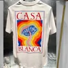 Haikyuu Casablanca Mens Tshirts T Brand Designer Tees Rainbow Mushroom Lettre imprimé Couchons courts Tops Coton Men Loose Casa Blanca Femmes Shirt Jhvd laa8