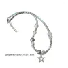 Choker Sweet Cool Star Pendant Necklace ClaVicle Chain Temperament Enkel oregelbunden pärlstav på smycken E0BE