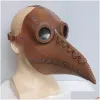 Masques de fête Funnal Medieval Steampunk Plague Doctor Doctor Bird Mask Latex Punk Cosplay Beak Adt Halloween Event PropS280U Drop Livrot Hom 2024424