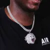Kunddesign Big Hip Hop Real Ice Out Moissanite Sier med Gold Plated Punk Hip-Hop Necklace Pendant