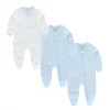 Pieces KiddieZoom 3 PCs/lote outono Inverno zíper sólido bebê menino garoto 100%algodão macio roupas recém-nascidas Presentes de chá de bebê