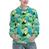 Sweats à capuche pour femmes Parrot moderne Parrot décontracté Unisexe Tropical Leaf Imprimé Y2k Sweat à capuche drôle