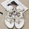 2024 Designer Paris New Women's Sandals Summer Street Street décontracté appartement petit talons gros