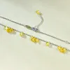 Charm Topaz Diamond Chocker -halsband 100% Real 925 Sterling Silver Wedding Pendants Halsband för kvinnor smycken gåva