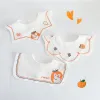 Accessoires 3pcs Coton coréen Baby Bib Prince Cotton Broidered Bibs Baby Saliva serviette et filles imperméables Fleur Flower Cold Bibs