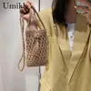 Totes Femenino Vintage Crossbody Phone Phone Rope Straw Wouting Vacation Mini Purse Women Casual Mobile Pouch streetwear