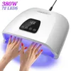 Профессиональная лампа для сушки для ногтей для ультрафиолетового светодиода Manicure для гелевой полировки с галочкой с помощью сенсорных сенсорных экранов 240415