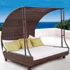 Lägermöbler modern vattentät uteplats rotting solbäddar strandchaise lounge el trädgård pool solstola utomhus dagbädd