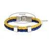 Link Bracelets Exquisite Braided Leather Woven Rope Wristband National Europe Country Bracelet Yellow Blue Jewelry Present Unisex