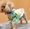 Hundkläder sommarfärgad halo färgad tryckt hoodie designer hundkläder för små modekläder