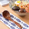 Wooden Soup Spoon Long Handle Dessert Rice Ladle Teaspoon Cooking Spoons Kitchen Cutlery Gadget Accessories Wholesale Drop 240422