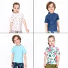 Swimwear T-shirt pour nager à manches courtes pour enfants éruptions cutanées garçons filles maillots de bain uv protection plage de la piscine