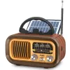 ラジオ多機能BluetoothスピーカーレトロラジオFM AM SWポータブルラジオソーラーパネル充電式短波ラジオサブウーファーオーディオ
