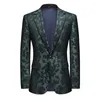 Costumes masculins 2024 Fashion Costume Party Coat Casual Slim Fit Blazer Blazer Floral Impression Blazers Jacket Men Business