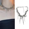 Choker Star Quaste Halskette Punkstil Blingkette für Frauen Juwelierparty Collares