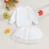 Set mababy 6m4y Halloween neonato neonato per ragazze abiti da ragazza set per bambini con maniche lunghe a maniche lunghe costumi di gonna di tulle d05