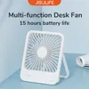 Jisulife Portable Liten Desk Fan Ultra Quiet Table USB Laddningsbar kylning med 4 -hastighets kraftfulla vindkontor 240416