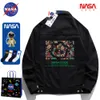 NASA Co märkesjackor för män och kvinnor vår och hösten ny polo nacke trendig lös Instagram high street par mode denimrock pkm