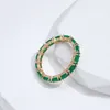 Clusterringen Kinel Full Opal Green Natural Zirkon Damesring 585 Rose Gold Vintage Wedding Bride Sieraden Luxe ontwerp Gift voor meisje