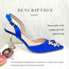 Sandaler QSGFC 2023 Italiensk design Blue Womens Fashion Rhinestone Pearl Point Toe Stiletto Heels Sandaler Womens Shoes Bag Setl2404