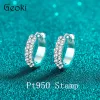 Boucles d'oreilles Silverplatinum Original PT950 Total 1 Carat Brilliant Cut Diamond Test passé D Color Moissanite Boucles d'oreilles