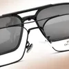 Классический поляризованный клип на солнцезащитных очках Pilot Double Beam Сплавные стекла рамы Оптические ретро Sunshades Eyewear 240418