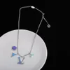 Sieraden geschenken vervagen nooit luxe merkontwerper hangers kettingen roestvrijstalen brief choker hanger ketting voor meisje