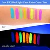 Peinture corporelle 8 couleurs ultraviolets peinture faciale palette de peinture de corps fluorescent Enfants et adultes Halloween Party Supplies D240424