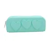 Cosmetic Bags 2024 Rubber Zip Reusabl Heart Bag Portable Makeup Brush Case For Women