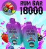 Оригинальная катушка QST Rum Bar 18000 Puffs Одноразовая сетчатая катушка с батареей Smart Led Led 550 мАч 28 мл.