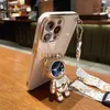 Cell Phone Cases Quicksand Astronaut Lanyard Plating Phone Holder Case For Samsung Galaxy Note 20 Ultra 20 20Plus 10 10Lite 10Pro 9 Pro 8 Cover 240423