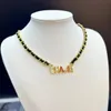 18k Gold Plated Designer Pearl Necklace Choker Luxurys varumärkesbrev hänge halsband mode kvinnor bröllop smycken gåva