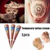 Farba ciała 25G Naturalny indyjski henna brązowy kolor mehndi tatuaż pasta stożka tymczasowe rysunek tatuaż szablon krem ​​do makijażu krem ​​artystyczny D240424