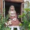 Günlük elbiseler Japon vintage lolita op elbise kadınlar sonbahar tatlı patchwork fırfırlar uzun kollu kızlar Victoria harajuku kawaii