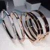 High Quality Luxury Bangle carter Pure V Gold 18K Rose LOVE Narrow Edition Full Diamond Sky Star Six Bracelet and with CNC Process