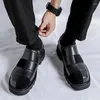 Casual Shoes Hight Quality Original Design 2024 Spring Leather Loafers For Men's Black Hombre Daily Dress Height Increasing #38-44