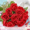 Faux Floral Greenery 100 Pieces Artificial Roses Flowers Fake Silk Roses Bouquet for Table Centerpiece Vases Wedding Party Decor T240422