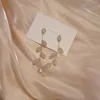 Crystal Long Leaf Drop Boucles d'oreilles pour les femmes Fashion Bohemian Wedding Vintage Gold Color Brincos Brinry 240422