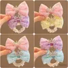 Hårtillbehör Nya barn söta paljetter Pearl Crown Bowknot Elastic Rubber Hair Bands Women Girls Sweet Hair Ties Barn Hårtillbehör