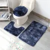 Carpets 3pcs/set Bathroom Carpet Pedestal Rug Anti-slip Bath Toilet Mats Set Absorbent