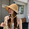 Berets Femmes Beaut Hat Summer Hollow Out Thin Breathable Sun Sun Female Plage Panama Cap Pliant Outdoor Japonais Lesure Fisherman