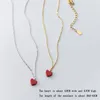 Pendants Sweet And Cute Red Heart Shape Pendant Necklace Girl Fashion Short Collarbone Chain Anniversary Jewelry Birthday Gift