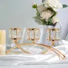 Titulares de velas Candelas de vidro Holder 3 Armas Nórdicas Aniversário Candelabra Stick Wedding Party Table Decore