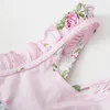 Småbarn vintage blommor flickor klär dig baby rygglös sundress ärmlös matchande kläder