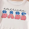 Ensembles de vêtements nés bébé fille 4 juillet tenues à manches courtes manches américaines tshirt drapeau short bande de bande