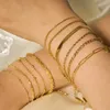 Pulseiras de corrente de cobra clássicas de miçangas para mulheres Trend Gold Batilhas de aço inoxidável pulseira de corrente cuba de aço da moda da moda jóias 240423