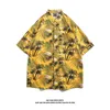 Camicie casual maschile in poliestere hawaiane camicia corta a maniche corta foglia tropicale stampa 3d stampare spiaggia camicetta maschio per uomini