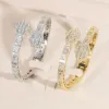 Braccialetti di fascino ghiacciato bling cz personalizzato apriti a cubico a cubico